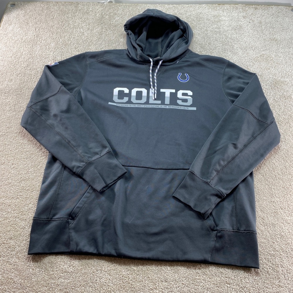 Nike Hoodie Mens XL Grey Indianapolis Colts NFL Onfield Therma-FIT Sweatshirt